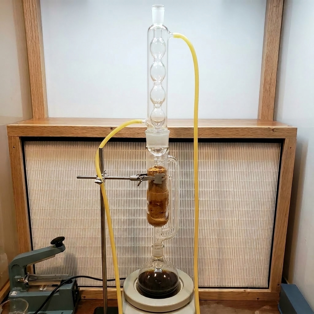 Extracción Soxhlet Laboratorio Adaptogenia